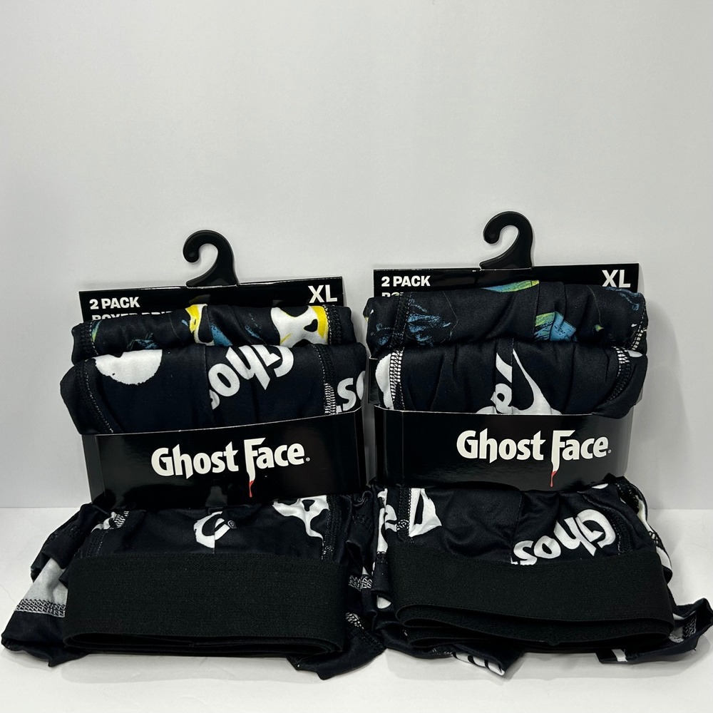 Ghostface Scream Men's 2-Pack Boxer Briefs XL 40-42 Black Horror Movie Underwear